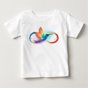 Camiseta De Bebé Colibrí arcoíris con símbolo de infinito