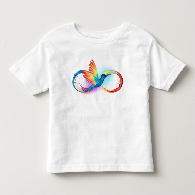Camiseta De Bebé Colibrí arcoiris con símbolo Infinity (Anverso)