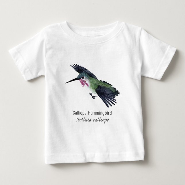 Camiseta De Bebé Colibrí del Calliope con nombre (Anverso)