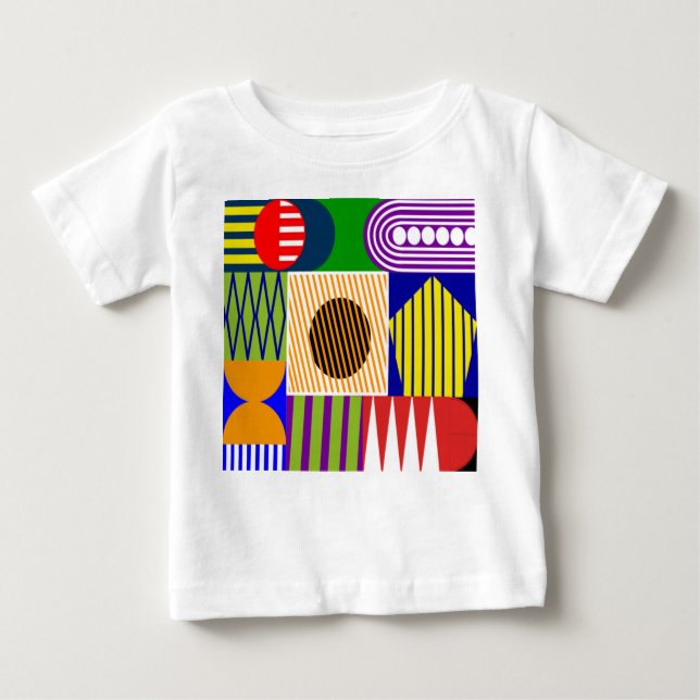 Camiseta De Bebé Collage de forma de Bauhaus (Anverso)