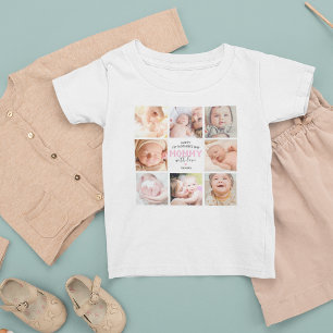 Camiseta De Bebé Collage de fotos del primer día de la madre