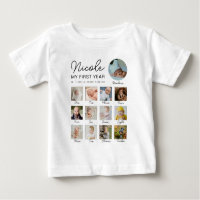 Collage de fotos moderno de 12 meses de primer año
