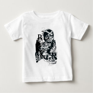 Camiseta De Bebé Collage de mano negra y cráneo