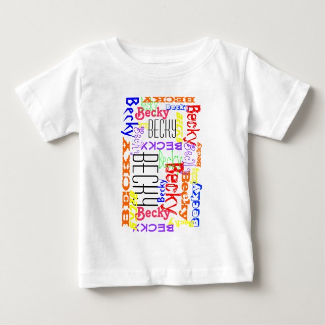 Camiseta De Bebé Collage de nombres personalizados personalizado pe (Anverso)