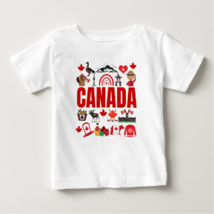 Camiseta De Bebé Collage de símbolos de Canadá