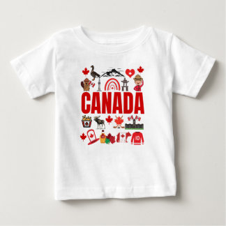 Camiseta De Bebé Collage de símbolos de Canadá