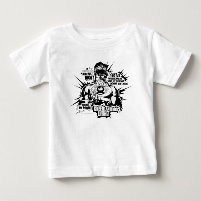 Camiseta De Bebé Collage de texto de linterna verde (Anverso)