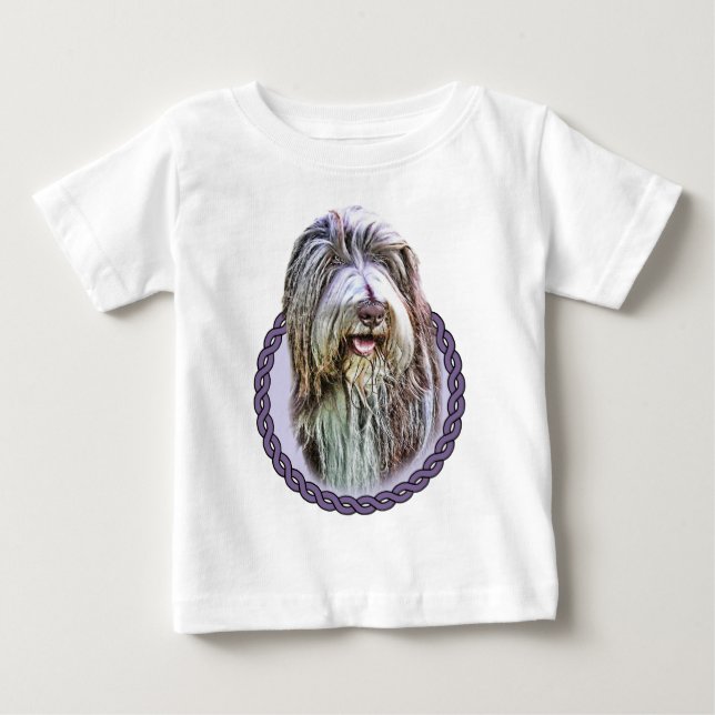 Camiseta De Bebé Collie barbudo 001 (Anverso)