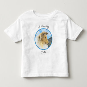 Camiseta De Bebé Collie in Mountains (Rough) Pintura - Perro Art