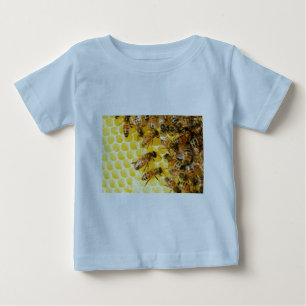Camiseta De Bebé Colmena de Abejas Miel Panal Postre Dulce Amarillo