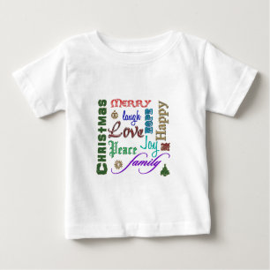 Camiseta De Bebé Color de imagen de Word de Navidades