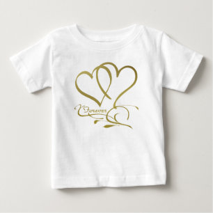 Camiseta De Bebé Colores de fondo editables Forever Hearts Gold