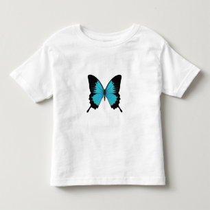 Camiseta De Bebé Colores originales de mariposa azul y negro brilla