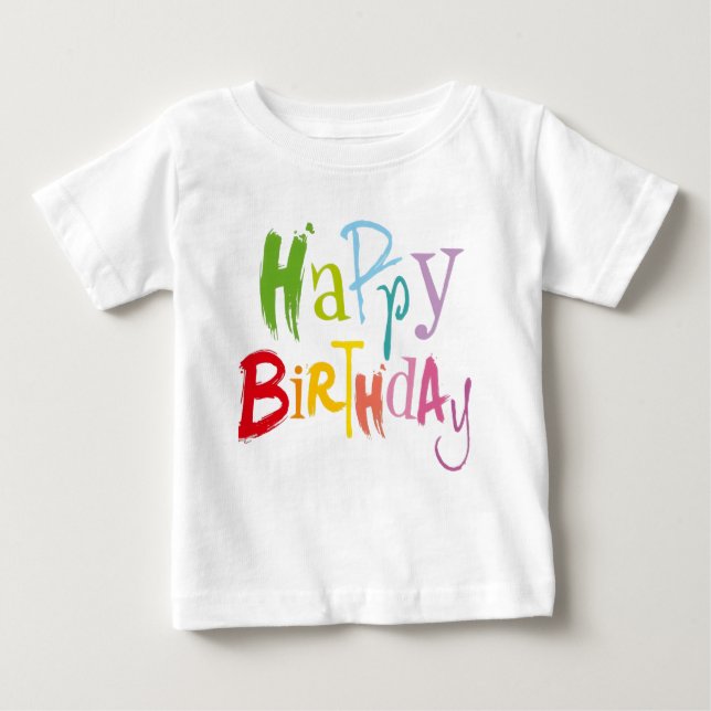 Camiseta De Bebé Colorful Birthday Kids Tee (Anverso)