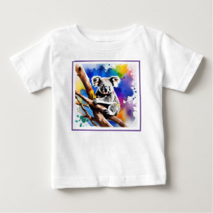 Camiseta De Bebé Colorida Esplash acuático del oso de Koala,