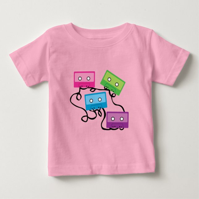 Camiseta De Bebé Coloridas cintas de cassette (Anverso)