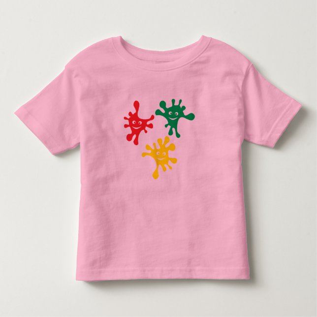 Camiseta De Bebé Coloridas manchas de tinta sonrientes (Anverso)