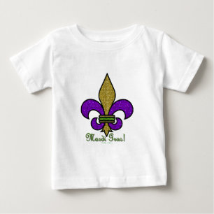 Camiseta De Bebé Colorido Mardi Gras Fleur De Lis