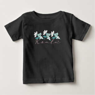 Camiseta De Bebé Colorido patrón de Koala dulce animal y floral