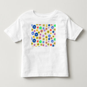 Camiseta De Bebé Colorido Y2K Patrón Indie De Flor Pequeña