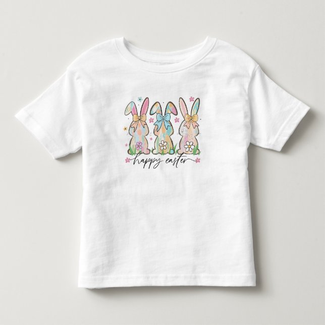 Camiseta De Bebé Coloridos conejitos de Pascua (Anverso)