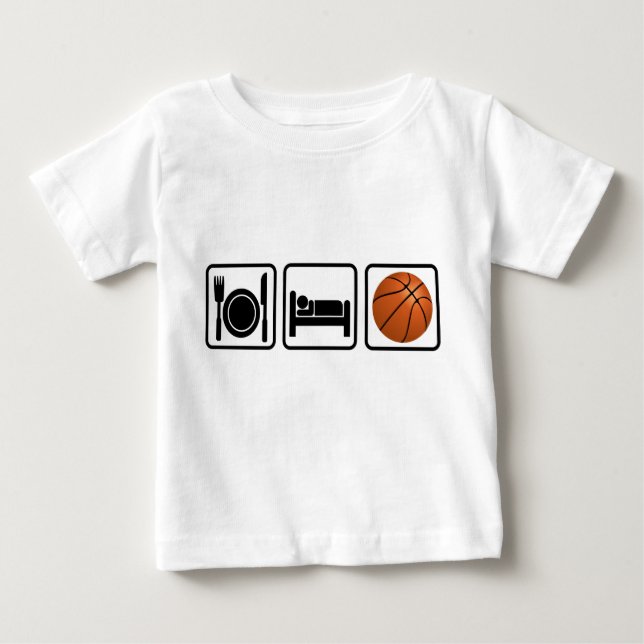 Camiseta De Bebé Coma, duerma, baloncesto (Anverso)