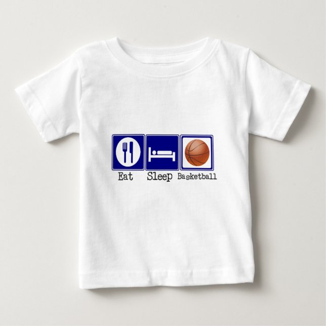 Camiseta De Bebé Coma, duerma, baloncesto (Anverso)