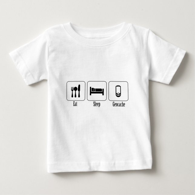 Camiseta De Bebé Coma, duerma, Geocache (Anverso)