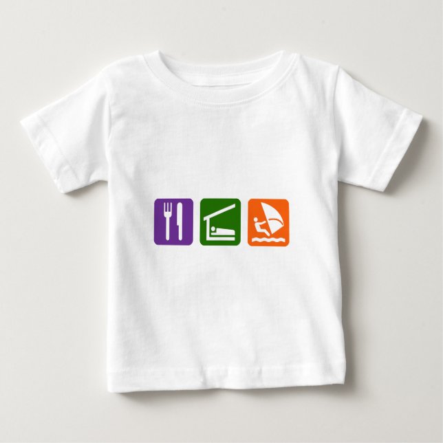 Camiseta De Bebé Coma el sueño Windsurfing (Anverso)