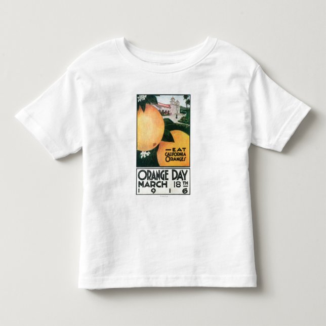 Camiseta De Bebé Coma los naranjas de CA en día anaranjado (Anverso)