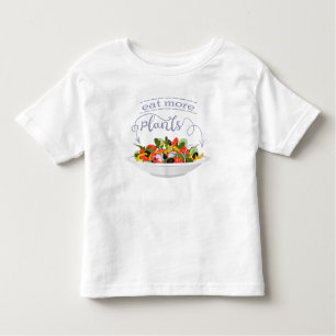Camiseta De Bebé Coma más plantas con letras de motivación de ensal