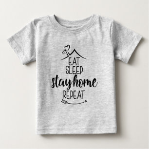 Camiseta De Bebé Coma Sleep Stay Stay Stay Home Repita