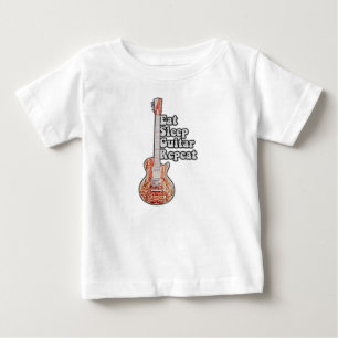 Camiseta De Bebé Coma una repetición de guitarra del sueño. cita mo