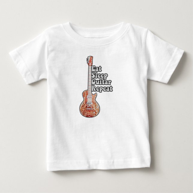Camiseta De Bebé Coma una repetición de guitarra del sueño. cita mo (Anverso)