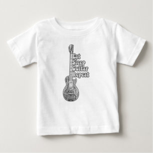 Camiseta De Bebé Coma una repetición de guitarra del sueño. rerto n