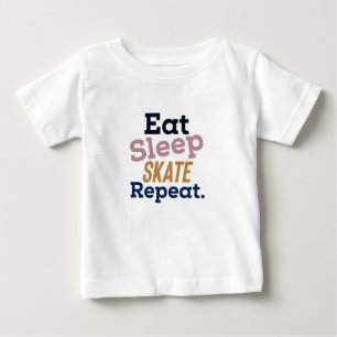 Camiseta De Bebé Coma una repetición de la patineta dormido