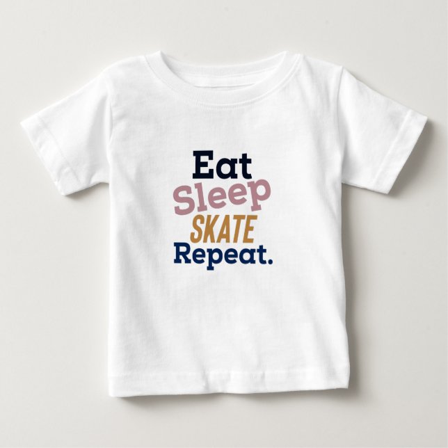 Camiseta De Bebé Coma una repetición de la patineta dormido (Anverso)