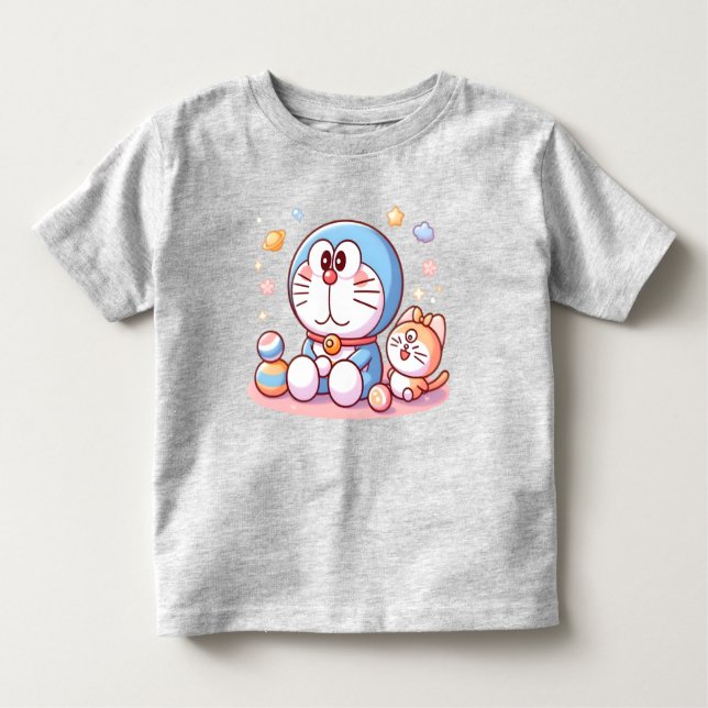 Camiseta De Bebé Come Come Cat And Doraemon (Anverso)
