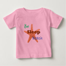 Camiseta De Bebé Come Duerme Playa - Bodysuit Orgánico para Bebé