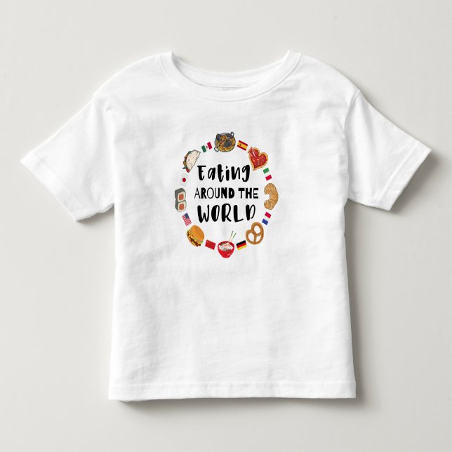 Camiseta De Bebé Comer alrededor del mundo (Anverso)