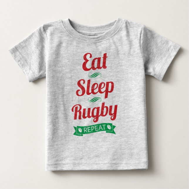 Camiseta De Bebé Comer, dormir, correr, repetir (Anverso)