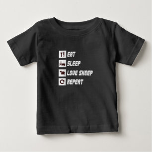 Camiseta De Bebé Comer el sueño amor ovejas repetir Gracioso rega