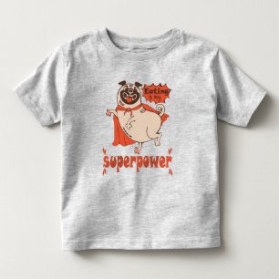 Camiseta De Bebé Comer es mi sobrenombre rojo cloak pug estilo cómi