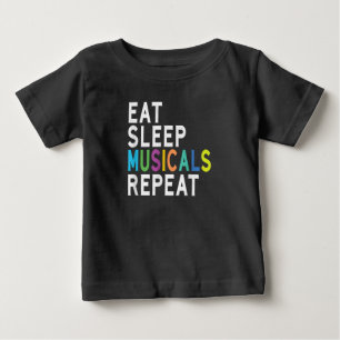 Camiseta De Bebé Comer musicales de sueño repetidos, regalos que ac