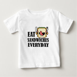 Camiseta De Bebé Comer sándwiches todos los días, Disfrutar de cada