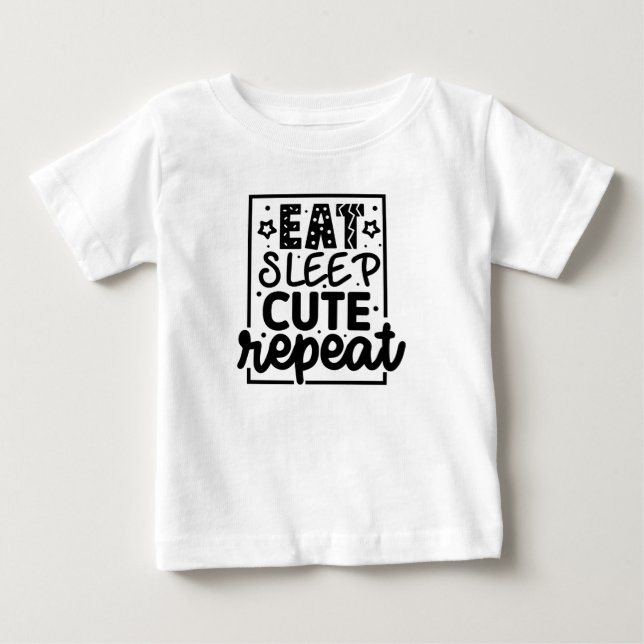 Camiseta De Bebé Comer Sleep Cute Repetir Bebé (Anverso)