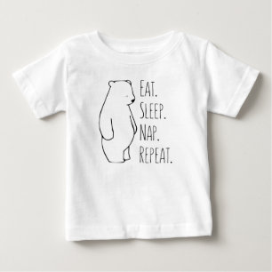 Camiseta De Bebé Comer Sleep Nap Polar Oso Bebé Y Ropa Infantil
