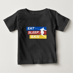 Camiseta De Bebé Comer Sleep Skii Baby