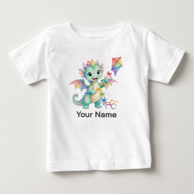 Camiseta De Bebé Cometa Volador Dragón Bebé Personalizado Niños (Anverso)