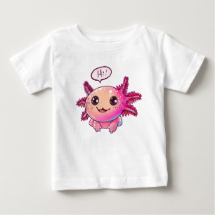 Camiseta De Bebé Cómic lindo Axolotl al estilo personalizado